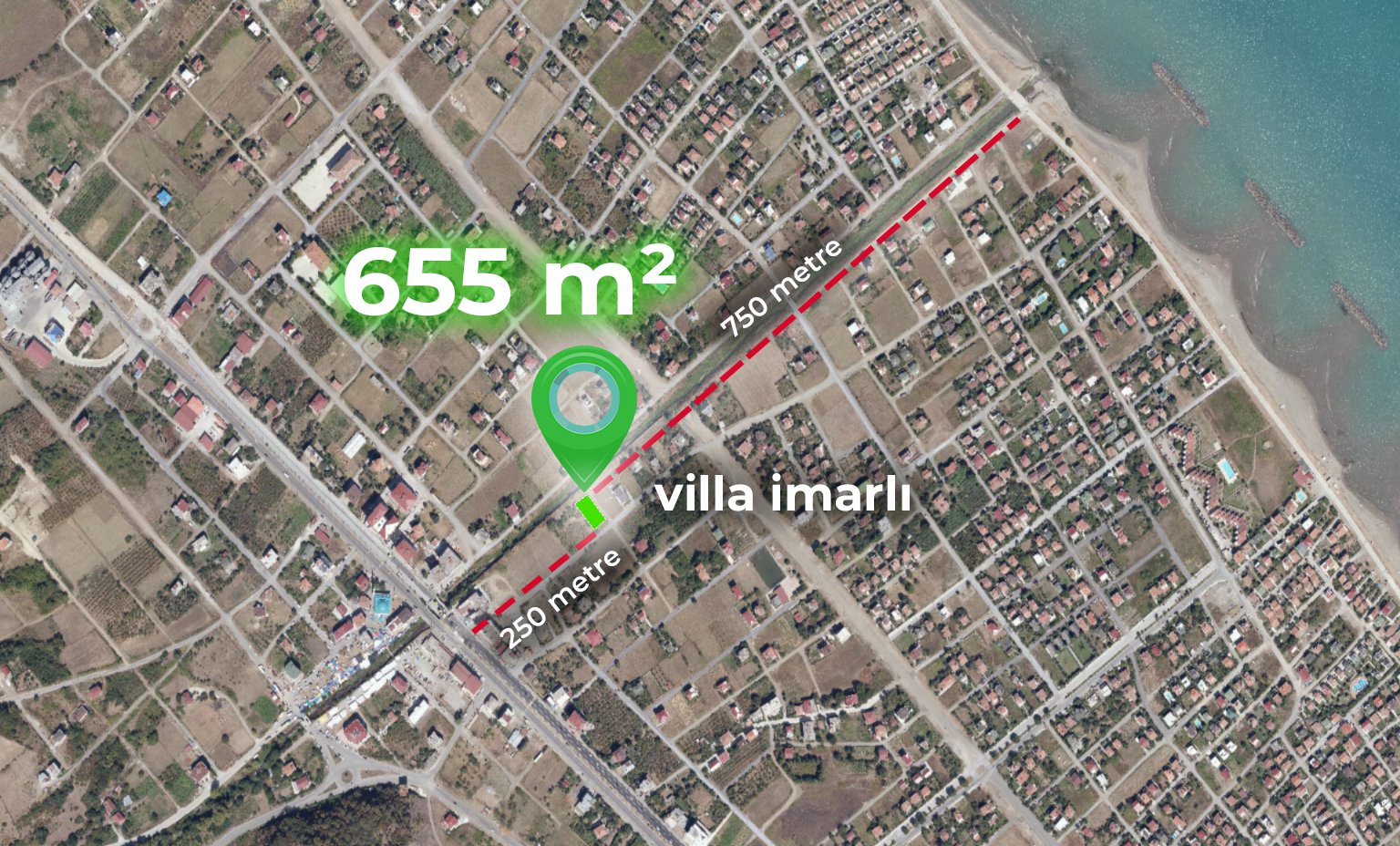 Atakum Taflan'da Satılık 655 m2 Villa İmarlı Arsa